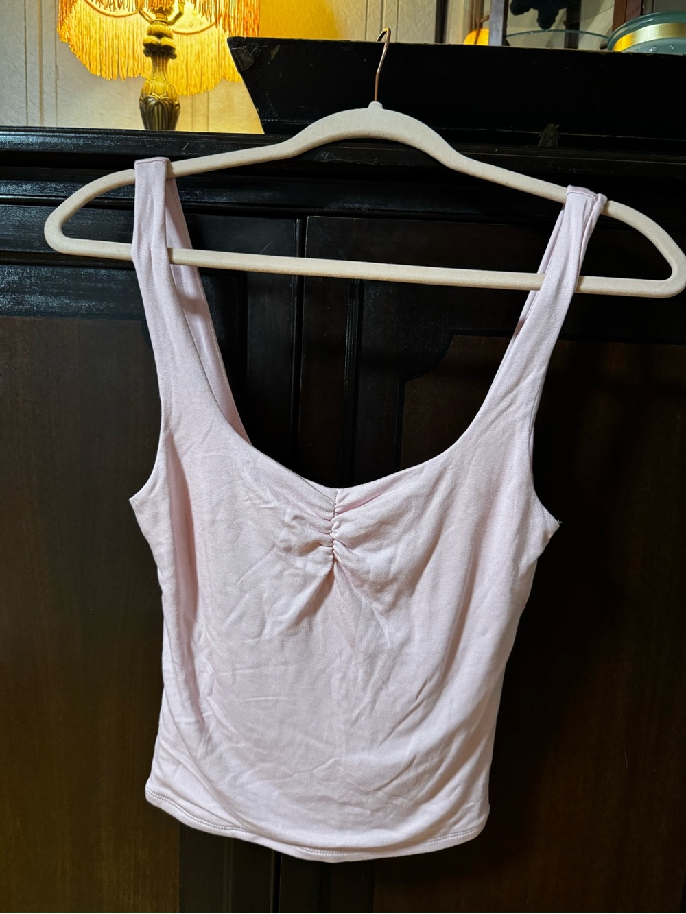 Forever 21 Pale Pink Ruched Front Tank Top